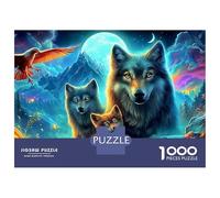 Loup sous Lune 1000 Pieces Consistent Piece Size Loups Lune Family Puzzle Family Bonding Activity Quiet Time Activity Garden Room Activity 52x38cm/1000pcs