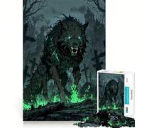 Loup Spectral, Gardien du cimetière maudit, Puzzle de 1000 pièces pour Adolescents, idéal pour développer Ses capacités intellectuelles, se détendre et Offrir Un Cadeau attentionné 38x26cm