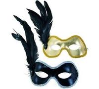 loup tissu avec plumes femme - ptitclown 21015 Or / Noir, Multicolore G