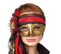 Loup vénitien - DONNA - Pirate - Bandeau intégré - Crâne doré - Accessoire de déguisement