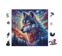 Loup with Arc-en-Ciel Fur 100 Pièces Puzzle Adulte en Voitureton sans Déformation Très Difficile Anti-Stress Jeu De Société Idée Cadeau Anniversaire Rapport Premium 28x28cm