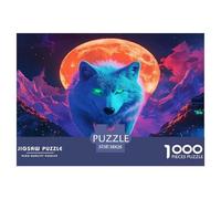 Loup1000 Pièces Aquarelle Puzzle Animaux Loup pour Adultes De Jeu pour Adultes Parfaitpourla Détente Créativité Et CommeCadeau38x26cm/1000pcs