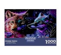 Loup1000 Pièces Aquarelle Puzzle Animaux Loup pour Adultes De Jeu pour Adultes Parfaitpourla Détente Paysagedes QuatreSaisons 38x26cm/1000pcs