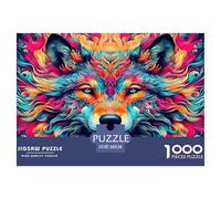 Loup1000 Pièces Aquarelle Puzzle Animaux Loup pour Adultes De Jeu pour Adultes Premium avec Défis Créativité Et CommeCadeau38x26cm/1000pcs