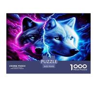 Loup1000 Pièces Aquarelle Puzzle Animaux Loup pour Adultes Jeu D'Intelligence Parfaitpourla Détente Créativité Et CommeCadeau70x50cm/1000pcs