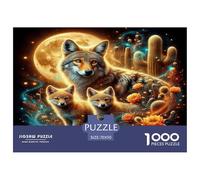 Loup1000 Pièces Aquarelle Puzzle Animaux Loup pour Adultes Moderne Jeu Premium avec Défis Décorationde La Maison 70x50cm/1000pcs