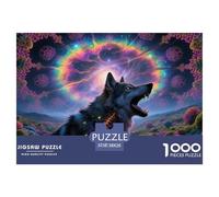 Loup1000 Pièces Aquarelle Puzzle Faune Sauvage pour Adultes De Jeu pour Adultes Premium avec Défis Créativité Et CommeCadeau38x26cm/1000pcs