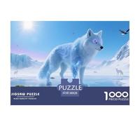 Loup1000 Pièces Aquarelle Puzzle Faune Sauvage pour Adultes Jeu D'Intelligence Premium avec Défis Del'art DeLaDécoRation 38x26cm/1000pcs