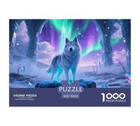 Loup1000 Pièces Aquarelle Puzzle Faune Sauvage pour Adultes Moderne Jeu Premium avec Défis DécoRationde La Maison 70x50cm/1000pcs