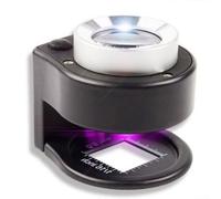 Loupe 30x avec 3 LED, double lentille en verre optique avec échelle pouces/mm pour bijoux, timbres, antiquités, lecture et inspection (noir)