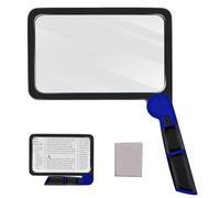 Loupe 5X avec lumière, légère pleine page loupe pour la lecture, grande loupe éclairée avec lumière 48 LED, lentille anti-reflet, cadeau idéal pour les personnes âgées, dégénérescence maculaire, basse