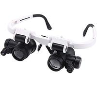Loupe à Bandeau, loupes éclairées à Montage sur tête, loupes à Bandeau HD 8X 15x 23x avec 2 lumières LED Loupe sans tête pour l'électronique Cils Artisanat Bijoux Circuit Montre réparation Illum