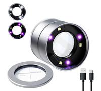 Loupe à bijoux LED 10x avec lumière, loupe de 30 mm pour pierres précieuses, pièces de monnaie et inspection des diamants, rechargeable par USB, loupe portable pour bijoutiers, collectionneurs et