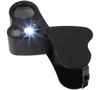 Loupe à Bijoux LED Portable 30x-60x Noire, Grossissement Réglable