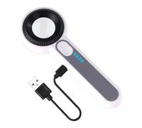 Loupe à bijoux portable rechargeable à fort grossissement avec lampe blanche et lampe UV, affichage de la batterie, parfaite pour les bijoux, loupe rechargeable par USB pour évaluer des bijoux