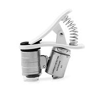 Loupe à clip 60X - Microscope portable de poche avec lumière LED UV - Clip de téléphone portable pour impression de verre avec clip de téléphone portable - Lumière UV et LED pour impression