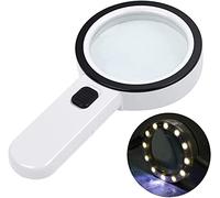 Loupe à la Main-d'œuvre de Grande envergure avec 12 lumières LED, 30x Double Verre Haute clarté Maîtrise illuminée pour Les Passe-Temps pour Enfants, Lecture, Artisanat, philaté, pièces de