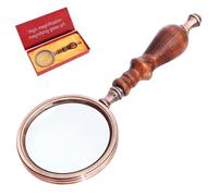 Loupe à main 10X avec manche en bois vintage | Loupe de style antique avec manche en bois, adaptée à la lecture, aux étudiants, aux personnes âgées et à l'observation en g