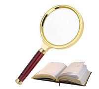 Loupe à main en bois vintage 10 x avec poignée en bois, antique, antidérapante pour la lecture, l'inspection des bijoux, la recherche de défauts et