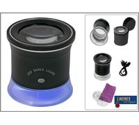 Loupe À Poser LED UV Lentille 55Mm Ronde 30X Batterie Accessoires Lindner S7192