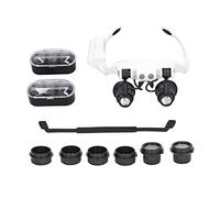 Loupe à tête 10x 15x 20x 25x, loupe à Mains avec 2 lumières LED, Outil de réparation de Montre