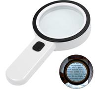 Loupe avec éclairage, loupe portative 30x, grande loupe éclairée par 12 LED