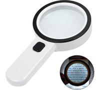 Loupe avec éclairage, loupe portative 30x, grande loupe éclairée par 12 LED pour la dégénérescence maculaire