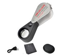 Loupe avec lumière LED 10X/20X/30X en verre pour l'observation de pièces de monnaie, lentille multifonction, outil professionnel de bijoux