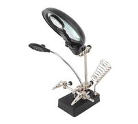 Loupe avec lumière LED, 2,5 x / 7,5 x / 10 x loupe avec Collier de Support réglable Noir pour Soudure électronique, Fabrication de modèles, Observation Biologique, Lecture
