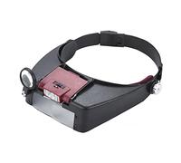 Loupe avec lumière LED, loupe éclairée par Bandeau -1,5X à 10X Loupe montée sur la tête du Casque pour la Lecture, Le Travail de Bijoux, la réparation de Montres-Rouge