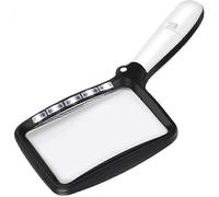 Loupe avec lumière, loupe de lecture pliable, grande loupe portative 5 LED et 2X, loupe à intensité variable à 2 modes pour la lecture des seniors