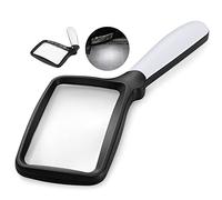 Loupe avec lumière - Pliable - Grossissement 3X - Rectangulaire - avec LED à intensité Variable - pour la dégénérescence maculaire - pour Personnes âgées - pour Lire des journaux