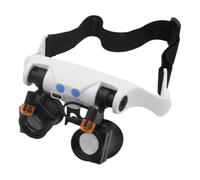 Loupe bandeau avec lumière LED illuminée avec 14 lentilles interchangeables 3 x 4 x 5 x 6 x 7 x 10 x 15 x pour réparation de montres et bijoux