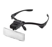 Loupe Bandeau avec lumière LED, Mains Libres, Lunettes de Lecture avec 5 lentilles Amovibles, Lunettes Pro pour Lire, Nail Art, Cils, Bijoux, Montre et réparation électronique