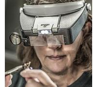 Loupe bandeau de bijoutier avec lumière LED 1,5 x 3 x 8,5 x 10 x (grise)