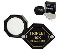 Loupe de Bijoutier 10X Loupe Pliante en métal avec Loupe, Loupe de Poche pour Diamants bijoutiers pièces de Monnaie
