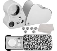 Loupe Bijoutier, 30X 60X 90X Loupe Pliante En Métal Avec Loupe À Lumière Uv Led Portable Poche Petite Loupe Pour Diamants Bijoutie