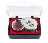 Loupe Bijoutier,Loupe de Poche 30x21mm Loupe Verre Loupe Pliable Loupe de bijoutier pour Horloger Bijoutier Pierres Précieuses Timbres
