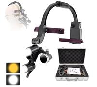 Loupe Binoculaire Dentaire 2,5x/3,5x, Loupe Frontale Dentaire De 420 Mm Avec Lampe Frontale LED 5 W, Hauteur D'éclairage Réglable, Avec 2 Filtres De Lumière + 1 Loupe 1,5x, Conception Ergonomique 3.5x