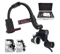 Loupe binoculaire LED montée sur la tête, dentaire - Hauteur de lumière et distance interpupillaire réglables, avec lentille 1,5X et filtre, for dentisterie et laboratoire(Black,3.5X)