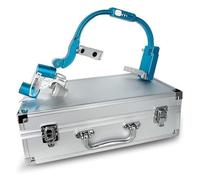 Loupe binoculaire LED montée sur la tête, dentaire - Hauteur de lumière et distance interpupillaire réglables, avec lentille 1,5X et filtre, for dentisterie et laboratoire(Blue,2.5X)