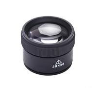 Loupe cylindrique grossissement 30x, loupe manuelle en alliage de zinc avec, compacte pour bijoux, montres, réparation timbres, portable, noir, argent, or, bleu (noir)