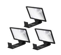 Loupe D’écran de Téléphone Portable 2-3x Noire, Lot de 3 | Pp et Pvc, Hauteur Réglable, Technologie Optique Haute Définition, pour Téléphone