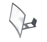 Loupe D’écran Incurvée 12 Pouces pour Smartphone, Amplificateur 3D | ABS Acrylique, Ventouse Incluse, Format Noir 1 Pièce, Usage la Cuisine ou Bureau