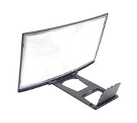 Loupe D’écran pour Téléphone 12 Pouces, Amplificateur 3D Courbé | ABS Acrylique Noir, Fixation à Ventouse Sécurisée, pour Films et Pauses en Déplacement, sans Charge