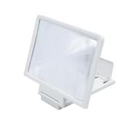 Loupe D’écran pour Téléphone Portable Blanc Abs, Amplificateur | Format Pliable, Compatible Smartphone et Journaux, pour Films et Vidéos, Simple et Élégant