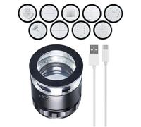 Loupe de Bijoutier 10x avec 6 Lumières LED et Échelle en Verre 9, Loupe Rechargeable 25 mm de Champ de Vision, pour Bijoux, Gemmes, Pièces de Monnaie, Outil de Loisirs