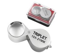 Loupe de bijoutier 10X,Loupe de Poche Pliable pour bijoutiers Bijoux Roches antiquités et Livres de journaux