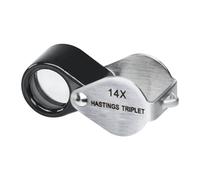 Loupe de bijoutier 14X Loupe Pliante en métal Lentille Optique Triplet en Verre pour Diamants bijoutiers pièces de Monnaie (Reconnaissance de Devise/Identification de Bijoux)