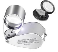 Loupe de bijoutier 40X LED Bijoux Loupe Pliante avec Boîte Loupe Oeil de Bijoutier pour Bijoux Diamant Évaluation des Pierres Précieuses